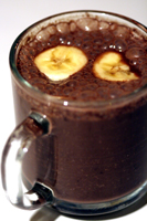 Après la pizza choco-crust Nutella/bananes : le milkshake choco-bananes...